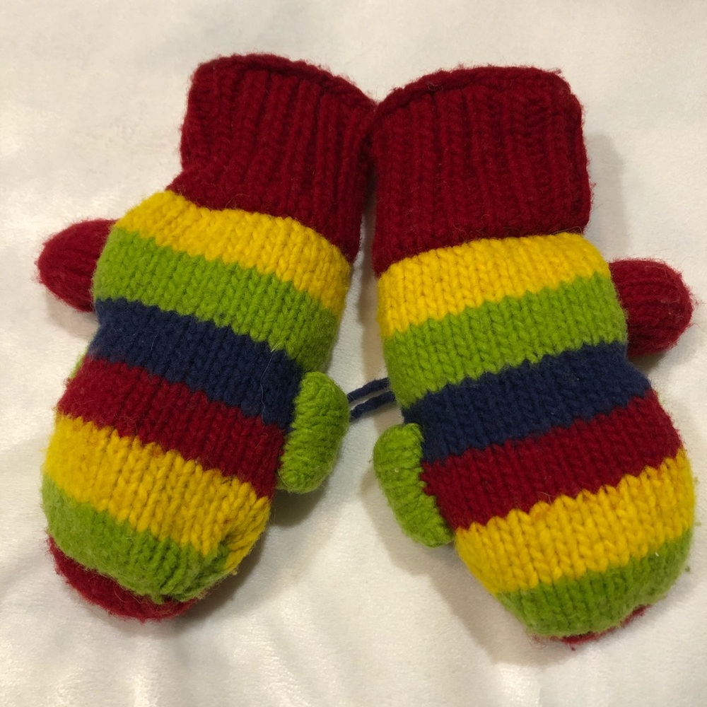 Knit Mittens Lined with Fleece ~ Age 7+ - Picture 2 of 5